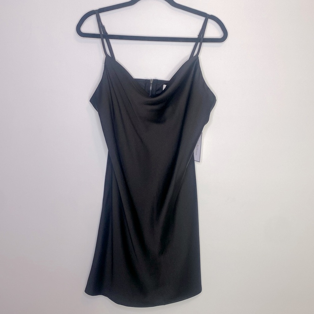 NWT Premier Amour Satin Black Mini Dress